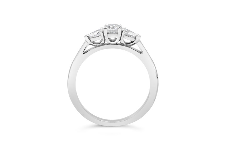 Round Single stone with Pear Shaped Shoulders - (WRF) - Image 3