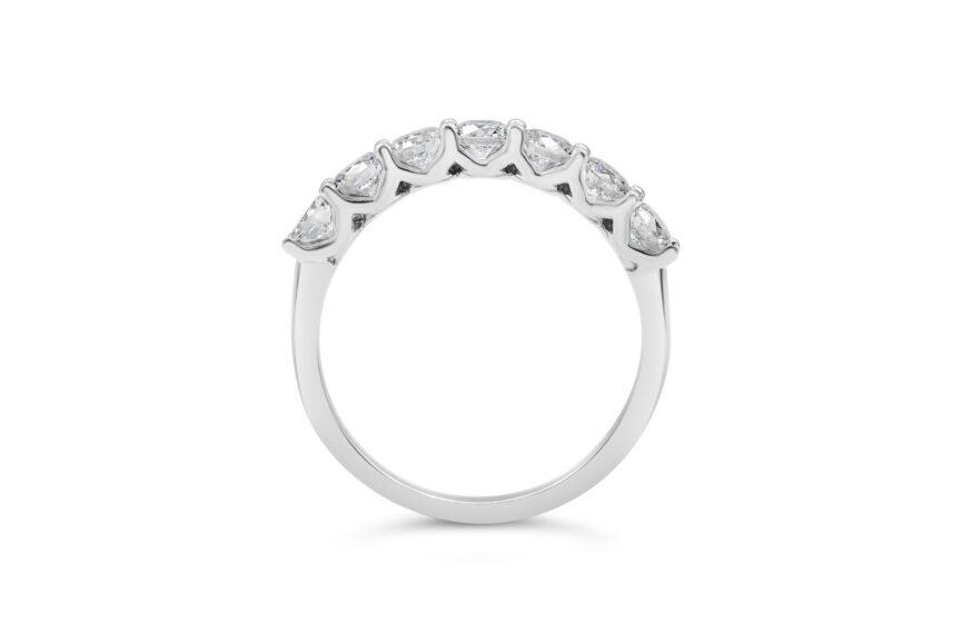 V Style 7 Stone Half Eternity Ring - Image 2
