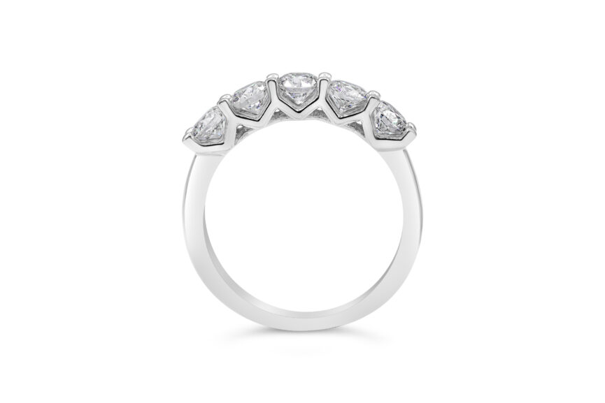 V Style 5 Stone Half Eternity - Image 4