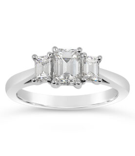 Graduated 3 stone emerald cut - (WRF)