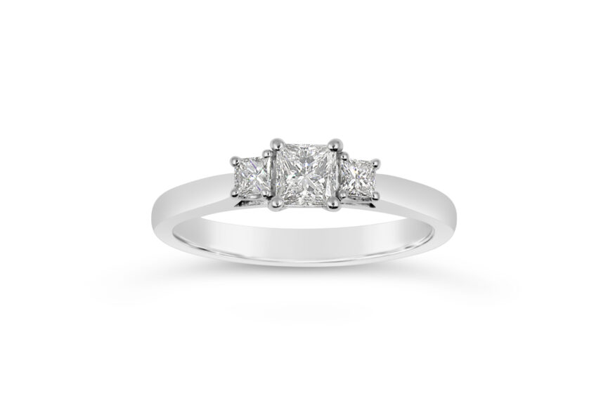 Graduated 3 Stone Princess Cut - (WRF) - Image 6