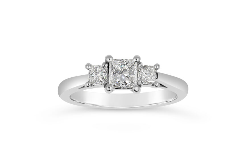 Graduated 3 Stone Princess Cut - (WRF) - Image 5