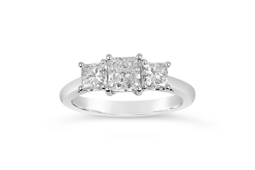 Graduated 3 Stone Princess Cut - (WRF) - Image 3