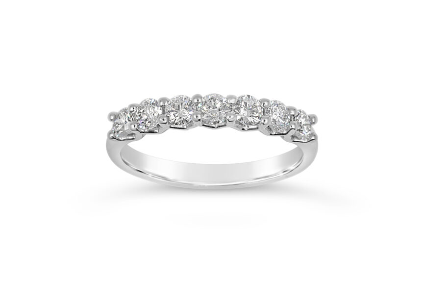 V Style 7 Stone Half Eternity Ring - Image 6