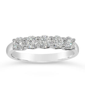V Style 5 Stone Half Eternity