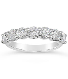 V SHAPED 7 STONE 1/2 ETERNITY RING