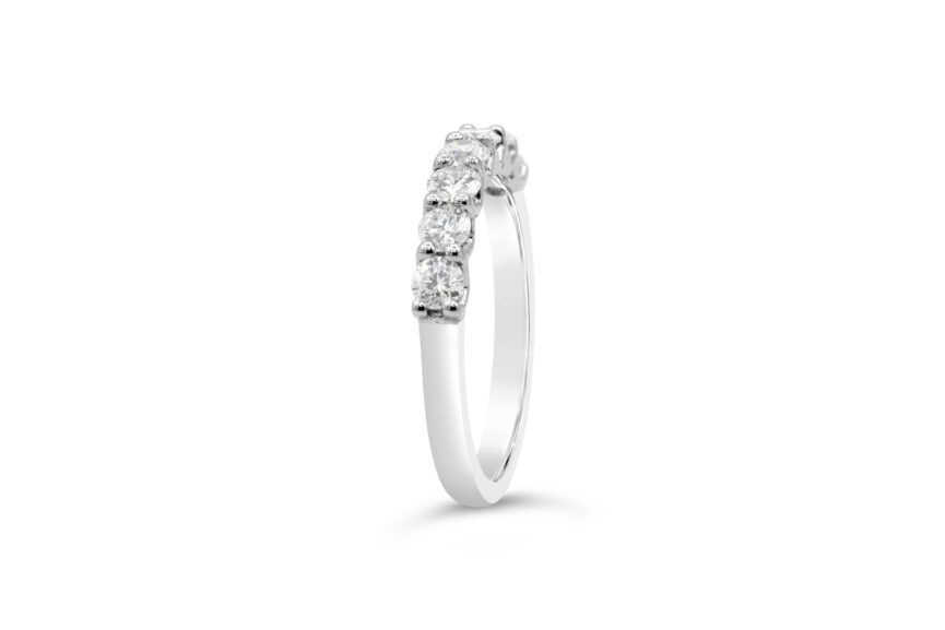 V Style 7 Stone Half Eternity Ring - Image 5