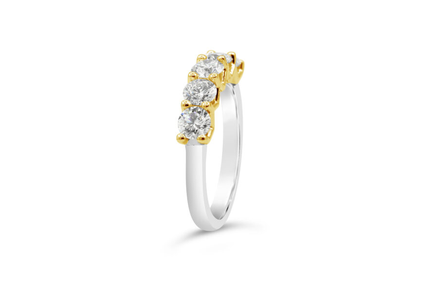 V Style 5 Stone Half Eternity - Image 6