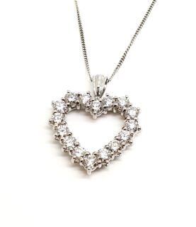 Diamond Out Line Heart Pendant Ring