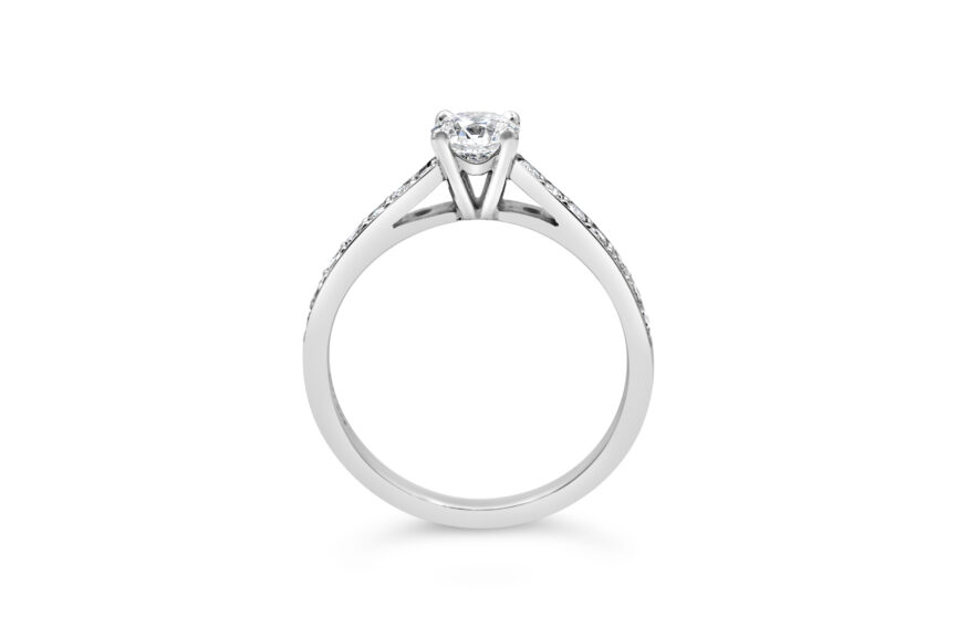 SINGLE STONE WITH PAVE SHOULDERS RING - Image 2