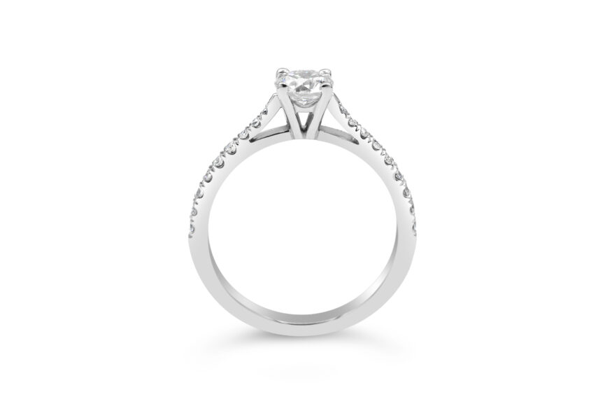 SINGLE STONE ROUND TAPERED MICRO DIAMOND SHANK RING - Image 2