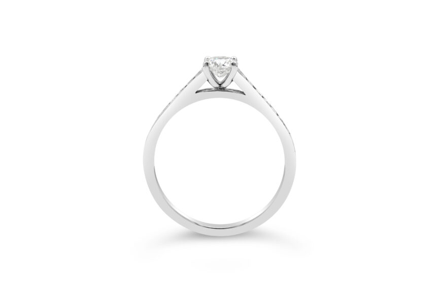 SINGLE STONE CHANNEL SET SHANK RING - Image 2