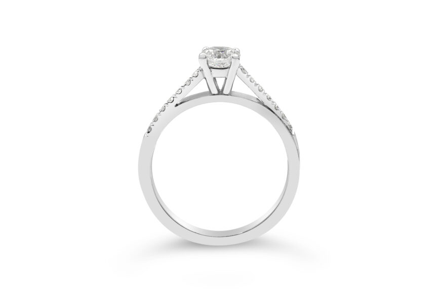 MINI MICRO SET DIAMOND CROSSOVER BAND RING - Image 2