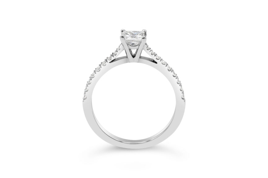 SINGLE STONE PRINCESS TAPERED MICRO SHANK RING - Image 2
