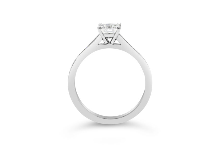 PRINCESS CUT SINGLE STONE PRINCESS SHOULDERS RING - Image 2
