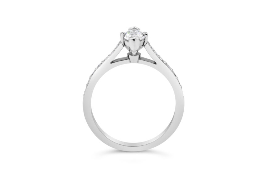 Marquise Single Stone Pave Ring (WRF) - Image 3
