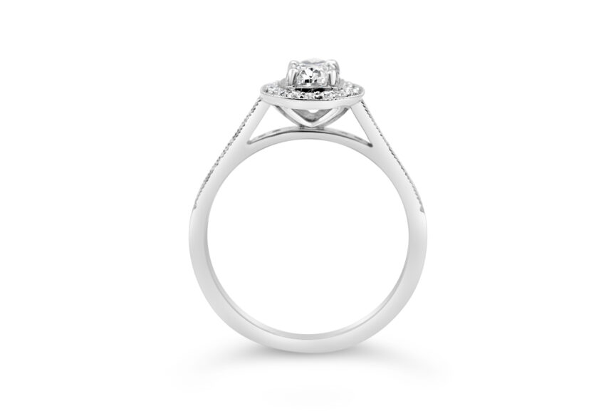 OVAL MILGRAIN CLAW SET CENTRE RING - Image 2