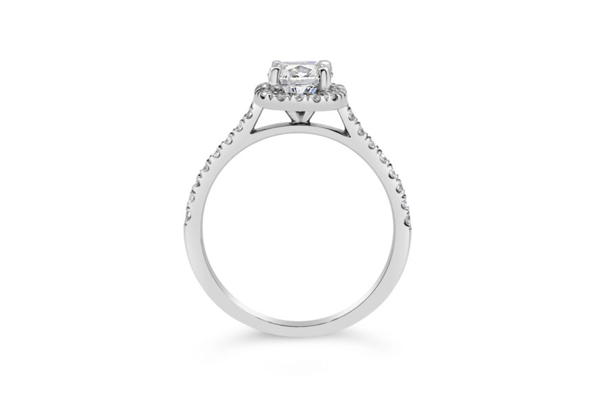 CUSHION MICRO SET HALO & SHOULDERS RING - Image 2