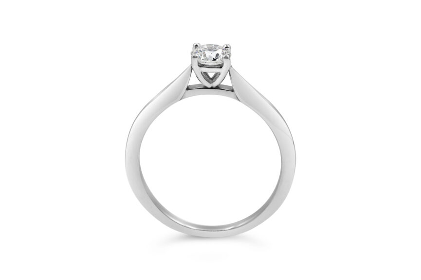 ROUND SINGLE STONE  KNIFE EDGE SHANK RING (WRF) - Image 2