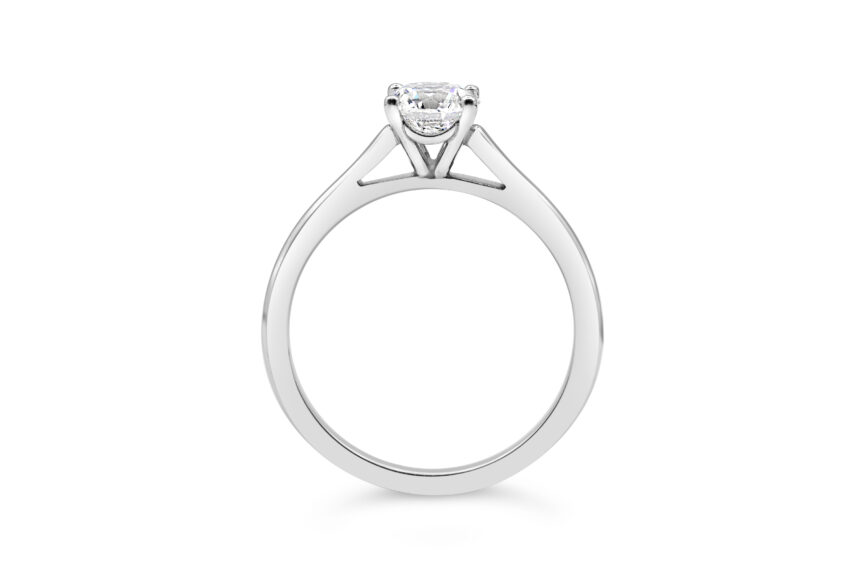 SINGLE STONE NARROW SHANK HAND WIRED RING - Image 2