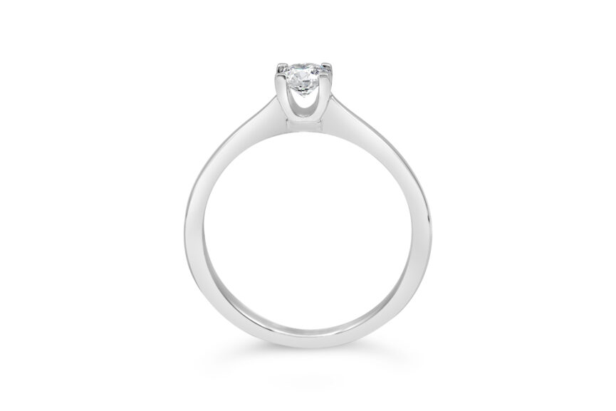 SINGLE STONE ROUND U SHAPED RING (WRF) - Image 2