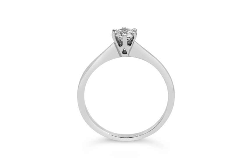 6 CLAW ROUND SINGLE STONE RING - Image 2