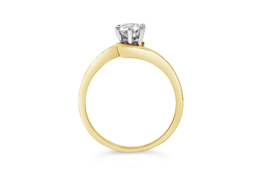 6 CLAW SINGLE STONE X/OVER RING - Image 2