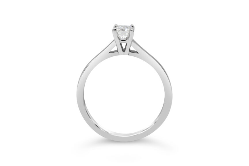EMERALD CUT PARALLEL SHANK RING - Image 2