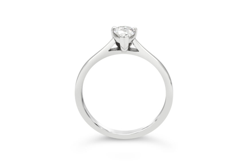 U SHAPE PEAR SHAPE SINGLE STONE RING - Image 2