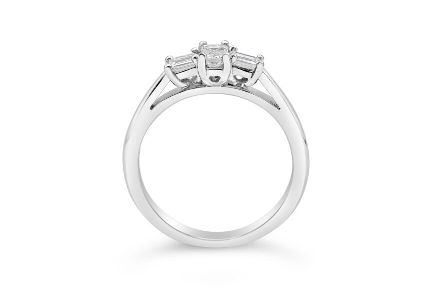 3 STONE EMERALD CUT RING (WRF) - Image 2