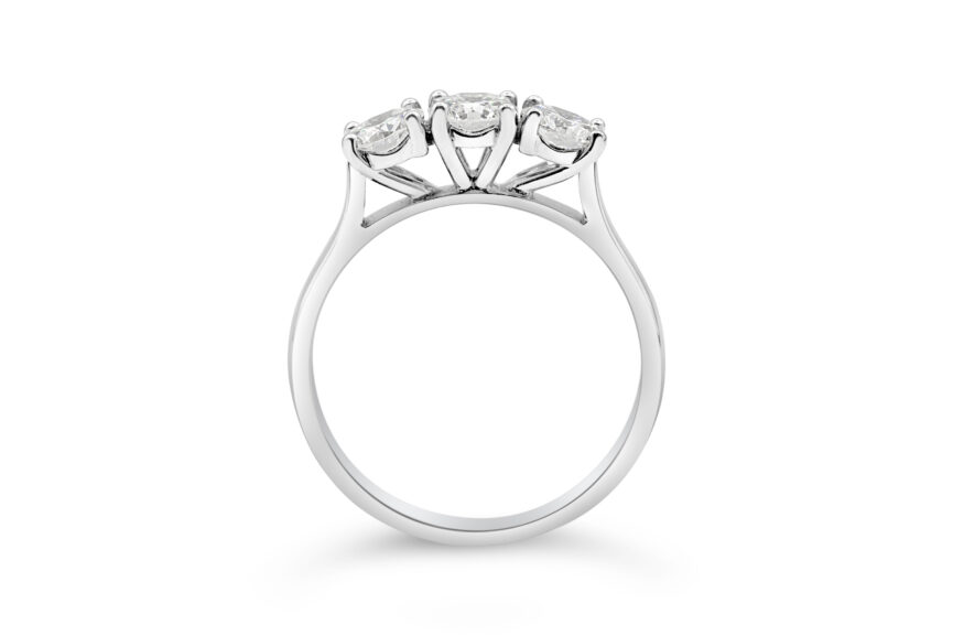 3 STONE HAND WIRE TRILOGY RING - Image 2