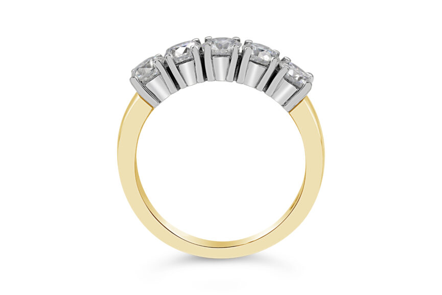 5 STONE 1/2 ETERNITY RING - Image 2