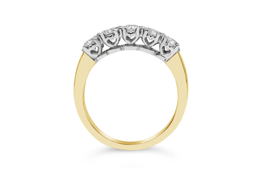 5 STONE 1/2 ETERNITY RING - Image 2