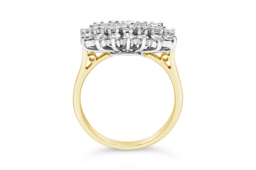 5 Baguette & 14 Round Cluster  Ring - Image 2