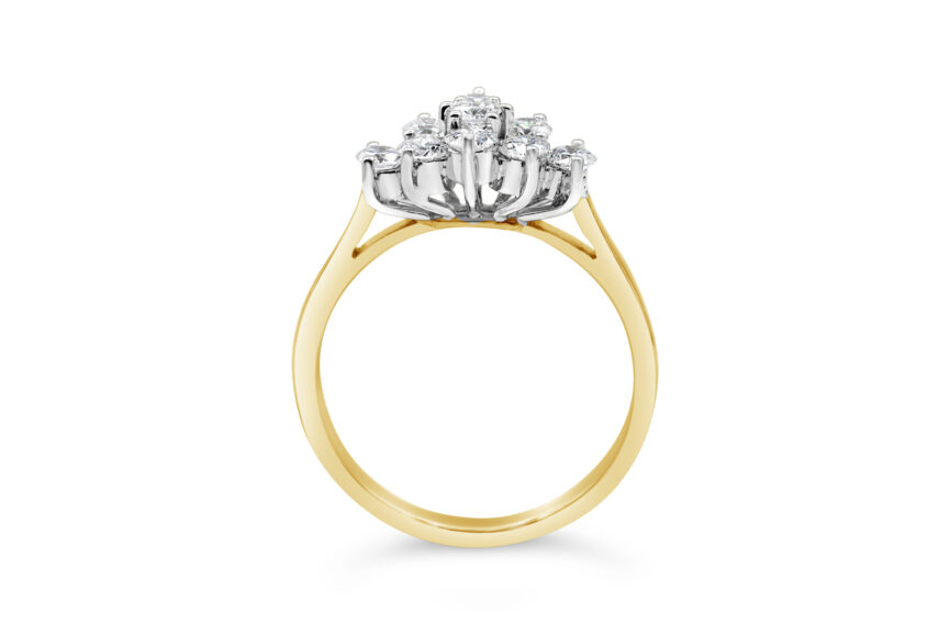 9 Stone Diamond Cluster Ring - Image 2