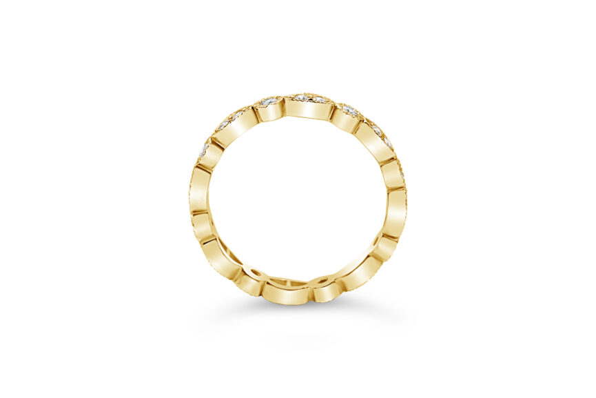 FULL PAVE M/GRAIN DIAMOND WEDDING RING - Image 2