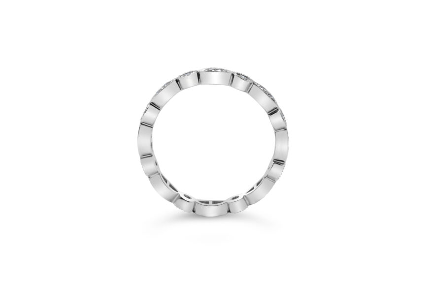 FULL PAVE M/GRAIN DIAMOND WEDDING RING - Image 3