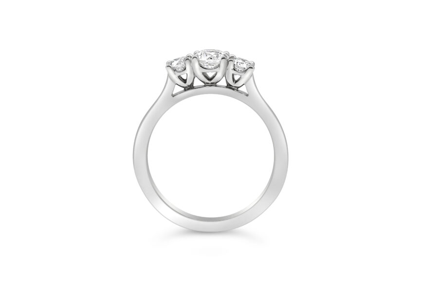 ROUND 3 STONE PARALLEL SHANK RING - Image 2