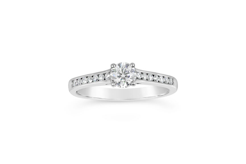 SINGLE STONE CHANNEL SET SHANK RING