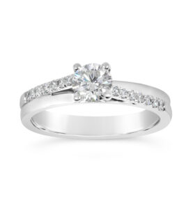 LIGHTWEIGHT DIAMOND SET CROSSOVER RING 
