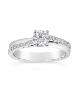 MINI MICRO SET DIAMOND CROSSOVER BAND RING