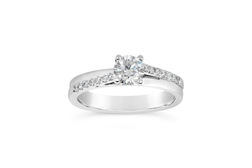 MINI MICRO SET DIAMOND CROSSOVER BAND RING
