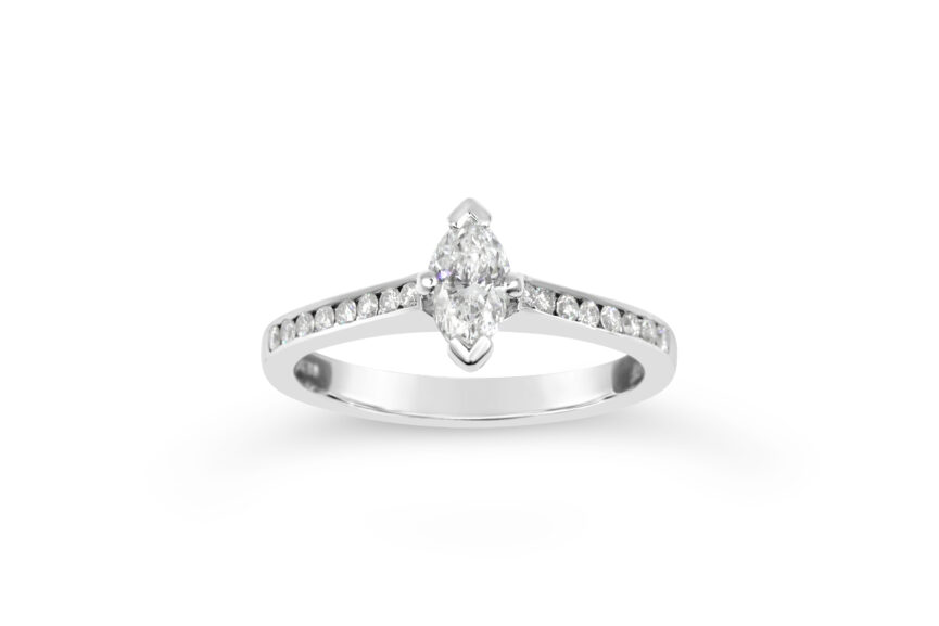 SINGLE STONE CHANNEL SET SHANK RING