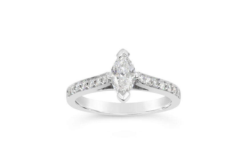 Marquise Single Stone Pave Ring (WRF)