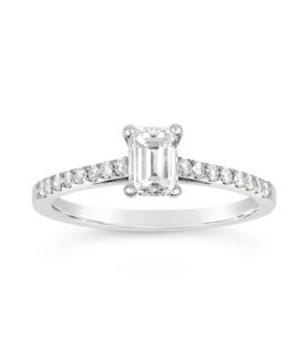 Emerald Cut Single Stone Mini Micro