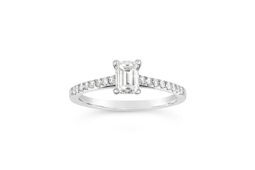 Emerald Cut Single Stone Mini Micro