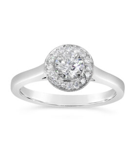SINGLE STONE DIAMOND SURROUND RING