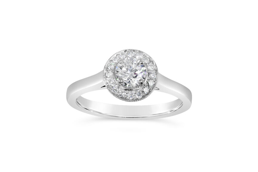 SINGLE STONE DIAMOND SURROUND RING
