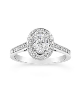 OVAL MILGRAIN CLAW SET CENTRE RING