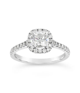 CUSHION MICRO SET HALO & SHOULDERS RING